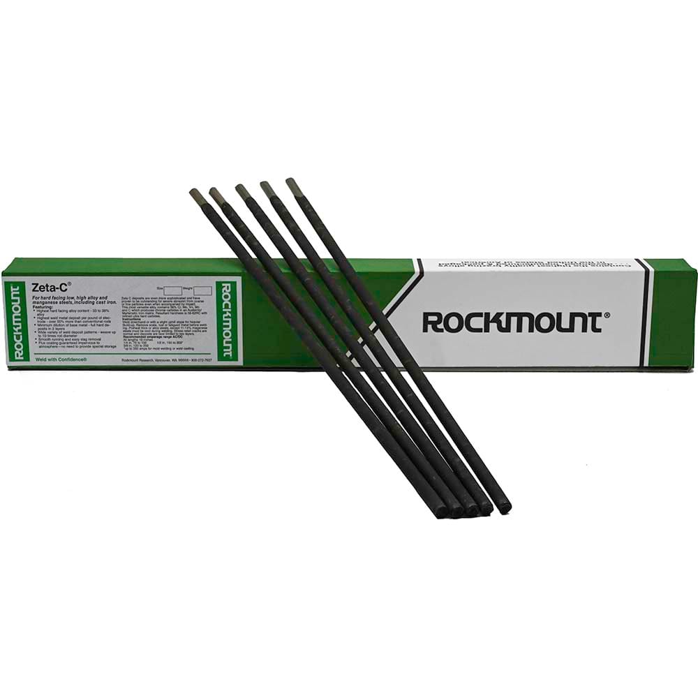 Rockmount Research and Alloys - 11 Lb 1/4 x 18" Chromium Carbide Hardfacing Alloy Zeta C Arc Welding Electrode - Exact Industrial Supply