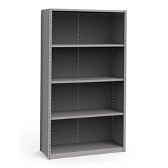 Rousseau Metal - Closed Shelving Units; Type: Starter Unit ; Load Capacity (Lb.): 3500.000 ; Number of Shelves: 5 ; Height (Inch): 87 ; Width (Inch): 48 ; Depth (Inch): 18 - Exact Industrial Supply