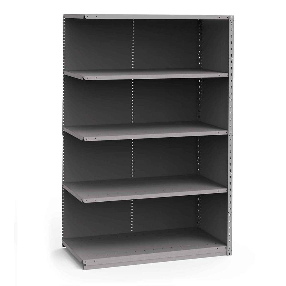 Rousseau Metal - Closed Shelving Units; Type: Add-On ; Load Capacity (Lb.): 3500.000 ; Number of Shelves: 5 ; Height (Inch): 75 ; Width (Inch): 48 ; Depth (Inch): 24 - Exact Industrial Supply