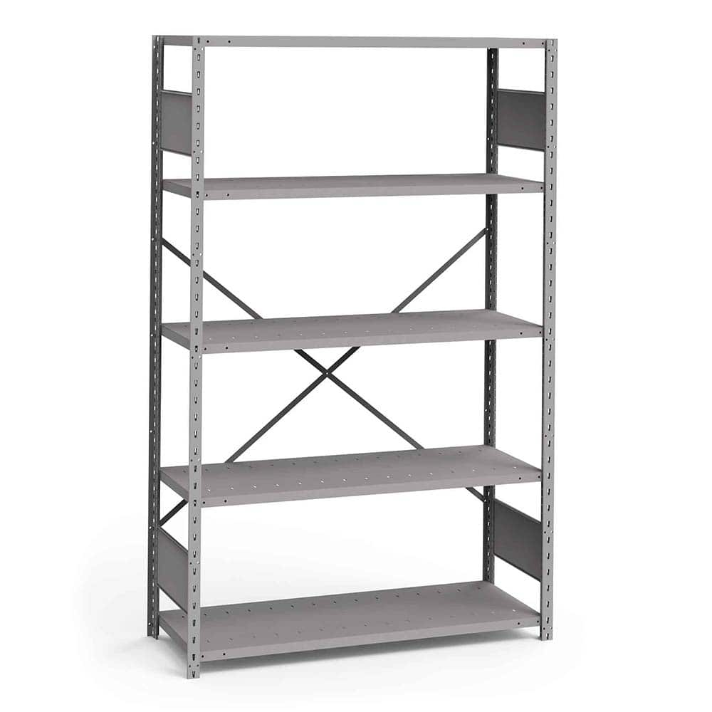 Rousseau Metal - Steel Shelving; Type: Shelving ; Starter or Add-On: Starter ; Load Capacity (Lb.): 3500.000 ; Number of Shelves: 5 ; Width (Inch): 48 ; Height (Inch): 75 - Exact Industrial Supply