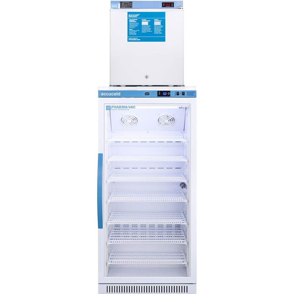 Accucold - Laboratory Refrigerators and Freezers; Type: Pharmacy, Medical-Laboratory Combination Refrigerator/Freezer ; Volume Capacity: 9 Cu. Ft. ; Minimum Temperature (C): -20.00 ; Maximum Temperature (C): 8.00 ; Width (Inch): 23.38 ; Depth (Inch): 24. - Exact Industrial Supply