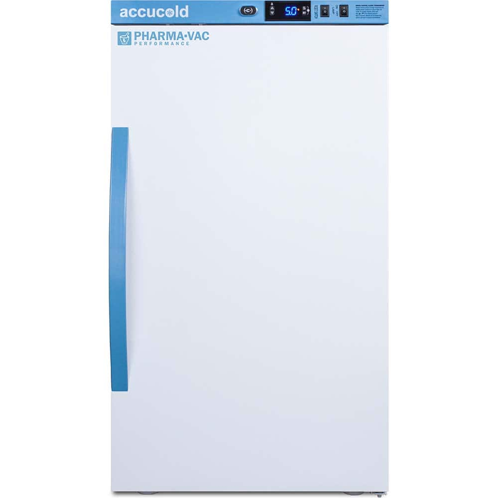 Accucold - Laboratory Refrigerators and Freezers; Type: Pharmacy, Medical-Laboratory Refrigerator ; Volume Capacity: 3 Cu. Ft. ; Minimum Temperature (C): 2.00 ; Maximum Temperature (C): 8.00 ; Width (Inch): 19.75 ; Depth (Inch): 22.63 - Exact Industrial Supply