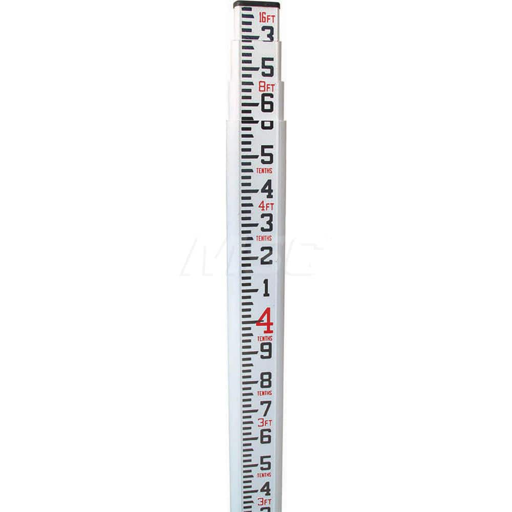 Optical Level Accessories; Type: Telescoping Rod; Graduation: 0.10; Material: Fiberglass; Maximum Measuring Range (Feet): 16.00; Kit Includes: Case; Number of Sections: 4; Length (Feet): 16.000