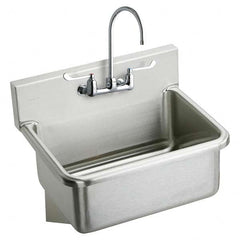 ELKAY - Stainless Steel Sinks Type: Hand Sink Wall Mount w/Manual Faucet Outside Length: 25 (Inch) - Americas Tooling