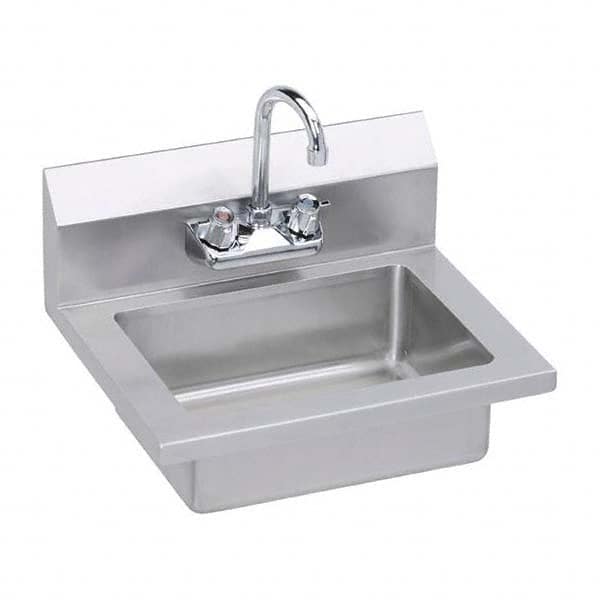 ELKAY - Stainless Steel Sinks Type: Hand Sink Wall Mount w/Manual Faucet Outside Length: 18 (Inch) - Americas Tooling