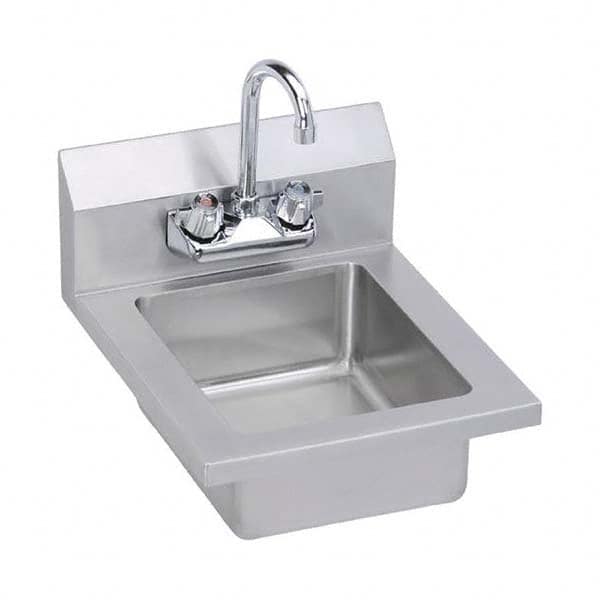 ELKAY - Stainless Steel Sinks Type: Hand Sink Wall Mount w/Manual Faucet Outside Length: 14 (Inch) - Americas Tooling