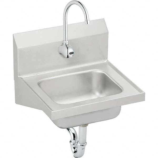 ELKAY - Stainless Steel Sinks Type: Hand Sink Wall Mount w/Electronic Faucet Outside Length: 16-3/4 (Inch) - Americas Tooling