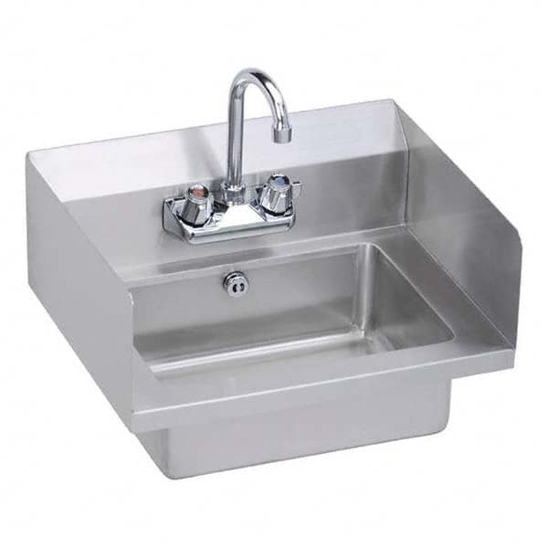 ELKAY - Stainless Steel Sinks Type: Hand Sink Wall Mount w/Manual Faucet Outside Length: 18 (Inch) - Americas Tooling