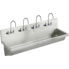 ELKAY - Stainless Steel Sinks Type: (4) Person Wash-Station w/Manual Faucet Outside Length: 96 (Inch) - Americas Tooling