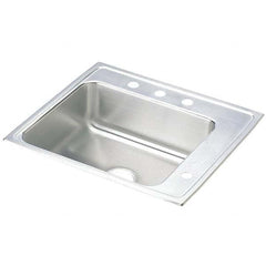 Sinks; Type: Drop In Sink; Outside Length: 22.000; Outside Length: 22; Outside Width: 19-1/2; Outside Height: 6-1/2; Outside Height: 6.5000; 6.5 in; Material: Stainless Steel; Inside Length: 16; Inside Length: 16 in; Inside Width: 13.5 in; 13-1/2; Depth (