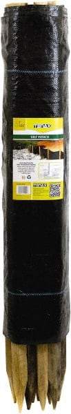 Tenax - 100' Long" x 36" High Silt Fence - Black Woven Polypropylene, For Erosion Control - Americas Tooling