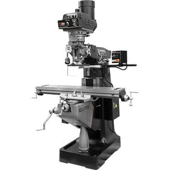 Jet - 9" Table Width x 49" Table Length, Electronic Variable Speed Control, 3 Phase Knee Milling Machine - R8 Spindle Taper, 3 hp - Americas Tooling