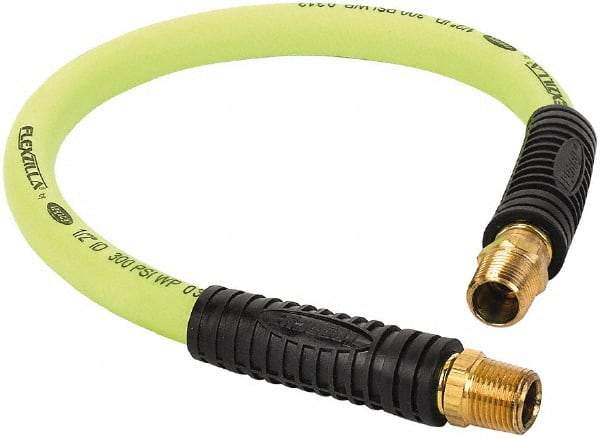 Legacy - 1/2" ID x 0.74" OD 2' Long Lead-In Whip Hose - FNPT x MNPT Swivel Ends, 300 Working psi, 140°, 1/2" Fitting, Green - Americas Tooling