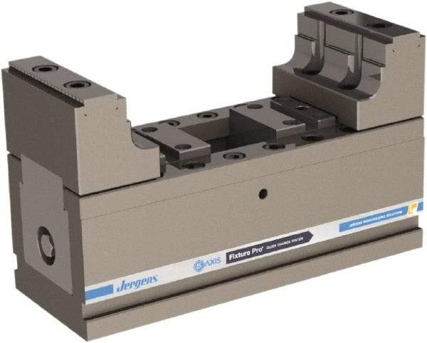 Jergens - 60mm Jaw Width, 150mm Max Jaw Opening, 23mm Throat Depth, Manual Precision Self Centering Vise - Steel - Americas Tooling