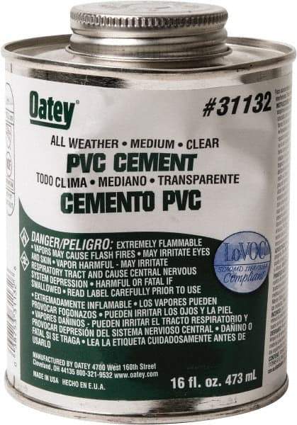 Oatey - 16 oz All-Purpose Medium Bodied Cement - Clear, Use with PVC - Americas Tooling