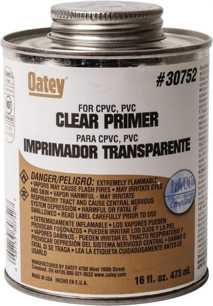 Oatey - 16 oz All Purpose Primer/Cleaner - Clear, Use with PVC - Americas Tooling