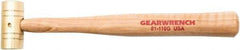 GearWrench - 1/2 Lb Nonsparking Brass Hammer - 10-1/2" OAL, 1" Face Diam, Hickory Handle - Americas Tooling