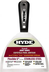 Hyde Tools - 5" Wide Flexible Blade Stainless Steel Joint Knife - Flexible, Nylon Handle - Americas Tooling