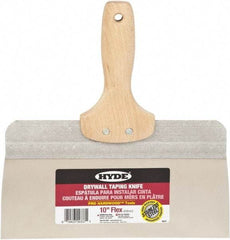 Hyde Tools - 10" Wide Flexible Blade Stainless Steel Joint Knife - Flexible, Hardwood Handle - Americas Tooling