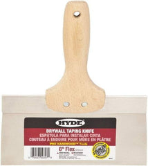 Hyde Tools - 8" Wide Flexible Blade Stainless Steel Joint Knife - Flexible, Hardwood Handle - Americas Tooling