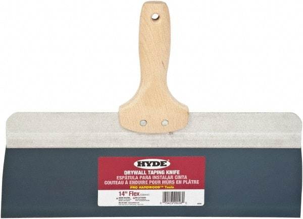 Hyde Tools - 14" Wide Flexible Blade Steel Joint Knife - Flexible, Hardwood Handle - Americas Tooling