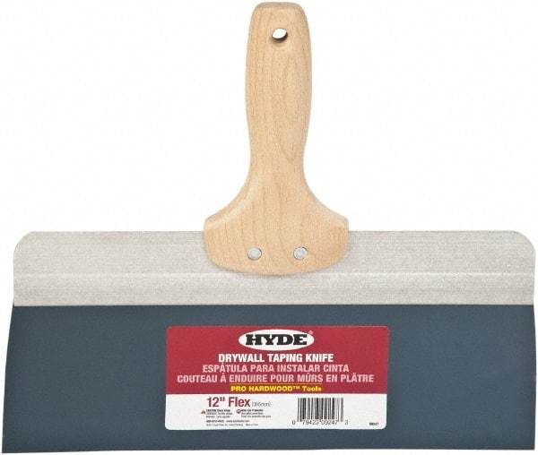 Hyde Tools - 12" Wide Flexible Blade Steel Joint Knife - Flexible, Hardwood Handle - Americas Tooling