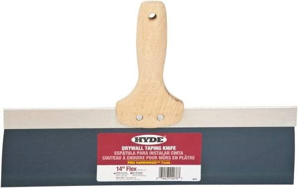 Hyde Tools - 14" Wide Flexible Blade Steel Joint Knife - Flexible, Hardwood Handle - Americas Tooling