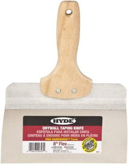 Hyde Tools - 8" Wide Flexible Blade Stainless Steel Joint Knife - Flexible, Hardwood Handle - Americas Tooling