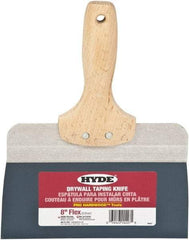 Hyde Tools - 8" Wide Flexible Blade Steel Joint Knife - Flexible, Hardwood Handle - Americas Tooling