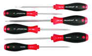 6 Piece - SoftFinish® Cushion Grip Screwdriver Set - #30291 - Includes: Slotted 4.5 - 6.5mm; Phillips #1 - 2 and Square #1 - 2 - Americas Tooling