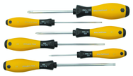 6 Piece - SoftFinish® Cushion Grip Screwdriver Set - #30292 - Includes: Slotted 3.0 - 5.5mm & Phillips #0 - 2 ESD Safe - Americas Tooling