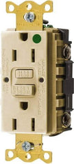 Hubbell Wiring Device-Kellems - 1 Phase, 5-15R NEMA, 125 VAC, 15 Amp, GFCI Receptacle - 2 Pole, Back and Side Wiring, Hospital Grade - Americas Tooling