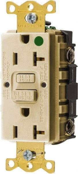 Hubbell Wiring Device-Kellems - 1 Phase, 5-20R NEMA, 125 VAC, 20 Amp, GFCI Receptacle - 2 Pole, Back and Side Wiring, Hospital Grade - Americas Tooling