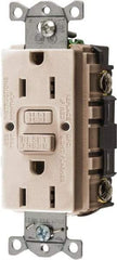 Hubbell Wiring Device-Kellems - 1 Phase, 5-15R NEMA, 125 VAC, 15 Amp, GFCI Receptacle - 2 Pole, Back and Side Wiring, Commercial Grade - Americas Tooling