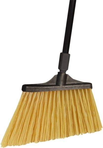 O-Cedar - 13" Wide, Beige Polypropylene Bristles, 54" Metal Handle, Angled Broom - 54 Inch Handle Length - Americas Tooling