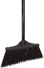 O-Cedar - 10" Wide, Black PET Bristles, 48" Metal Handle, Angled Broom - Flagged - Americas Tooling