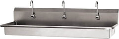 SANI-LAV - 65" Long x 16-1/2" Wide Inside, 1 Compartment, Grade 304 Stainless Steel (3) Person Wash-Station with Manual Faucet - 16 Gauge, 68" Long x 20" Wide x 21-1/2" High Outside, 5-1/2" Deep - Americas Tooling