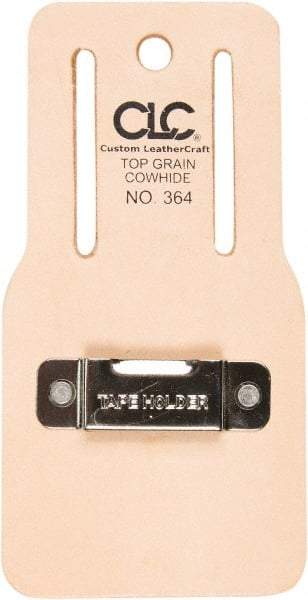 CLC - Tape Measure Holster with 1 Pocket - Leather/Steel, Natural (Color) - Americas Tooling