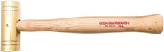 GearWrench - 2 Lb Nonsparking Brass Hammer - 13" OAL, 1-1/2" Face Diam, Hickory Handle - Americas Tooling