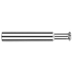 Harvey Tool - 3/16° 3/16" Cut Diam, 0.103" Cut Width, 3/16" Shank, Solid Carbide Double-Angle Cutter - Exact Industrial Supply