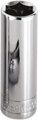 SK - 3/8", 1/2" Drive, Deep Hand Socket - 6 Points, Steel, Chrome Finish - Americas Tooling