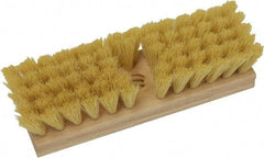 O-Cedar - 2" Bristle Length, Tampico Deck Scrub Brush - 10" Long x 3" Wide Head, 10" OAL, Beige, Wood Block - Americas Tooling