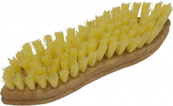 O-Cedar - 1" Bristle Length, Tampico Scrub Brush - 11" Long x 3" Wide Head, 11" OAL, Beige, Wood Block - Americas Tooling