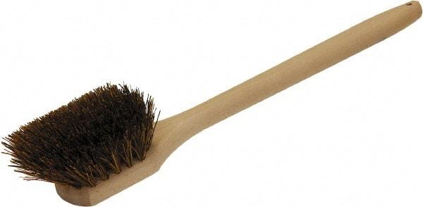 O-Cedar - 2" Bristle Length, Palmyra Utility Scrub Brush - 20" Long x 3" Wide Head, 20" OAL, Beige, Wood Block - Americas Tooling