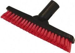 O-Cedar - 1-1/2" Bristle Length, Polyester Utility Scrub Brush - 9" Long x 1-1/2" Wide Head, 9" OAL, Red, Plastic Block - Americas Tooling