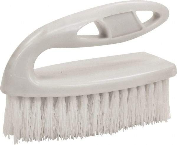 O-Cedar - 1" Bristle Length, Polypropylene Scrub Brush - 6" Long x 3" Wide Head, 6" OAL, White, Plastic Block - Americas Tooling