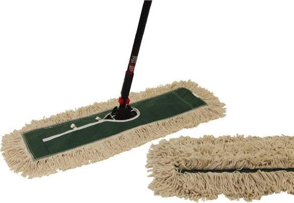 O-Cedar - 60" Long x 36" Wide Cotton & Metal Dust Mop Kit - White, Green & Black, Snap-On - Americas Tooling