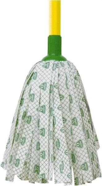 O-Cedar - White & Green Deck Mop - 4-1/2" Long x 3" Wide Head, 48" Long Handle, Rayon/Polyester Head - Americas Tooling