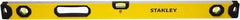 Stanley - Magnetic 48" Long 3 Vial Box Beam Level - Aluminum, Yellow, 1 Level & 2 Plumb Vials - Americas Tooling