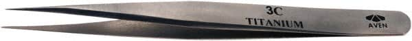 Aven - 4-1/4" OAL 3C Precision Tweezers - Fine Straight Point - Americas Tooling